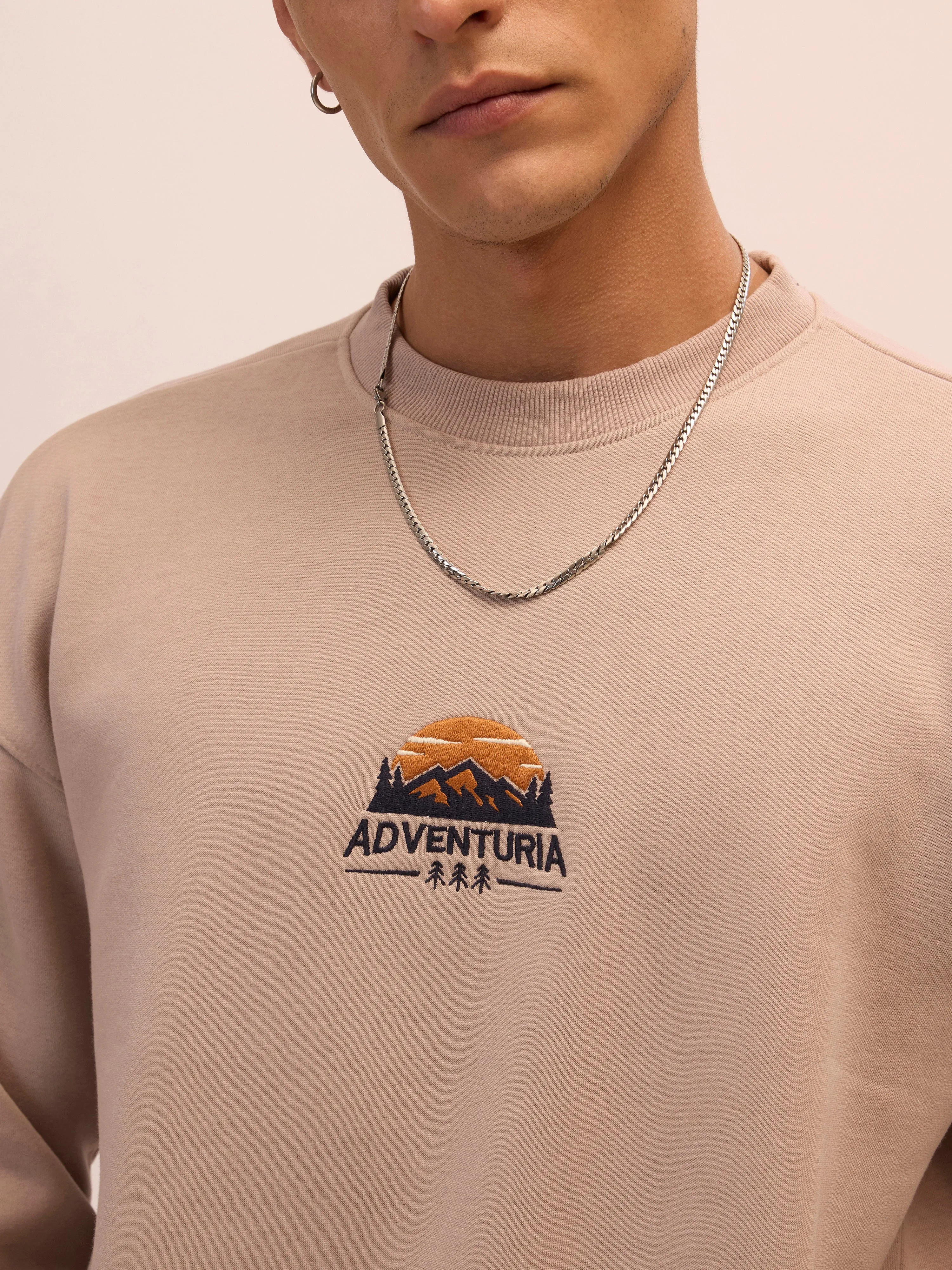 Nagant - Full Sleeve Fleeced Sweater Tee - Gray