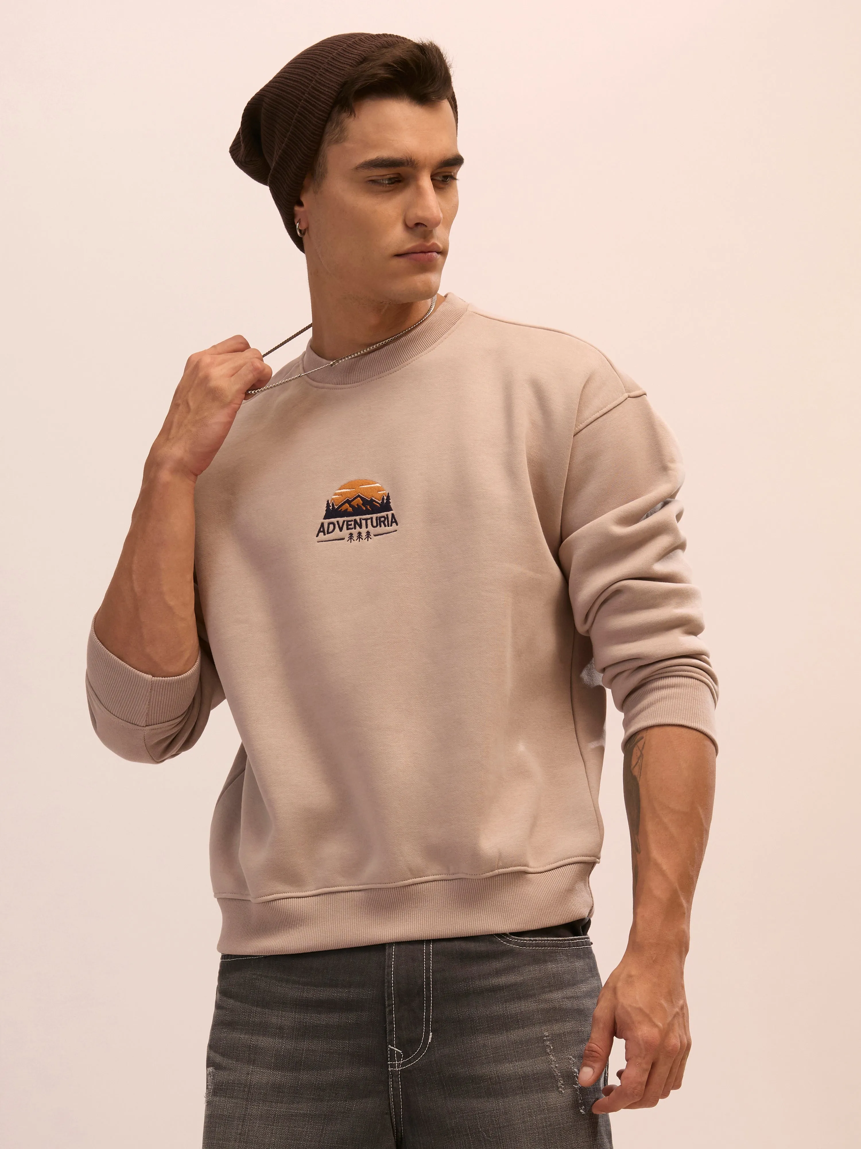 Nagant - Full Sleeve Fleeced Sweater Tee - Gray
