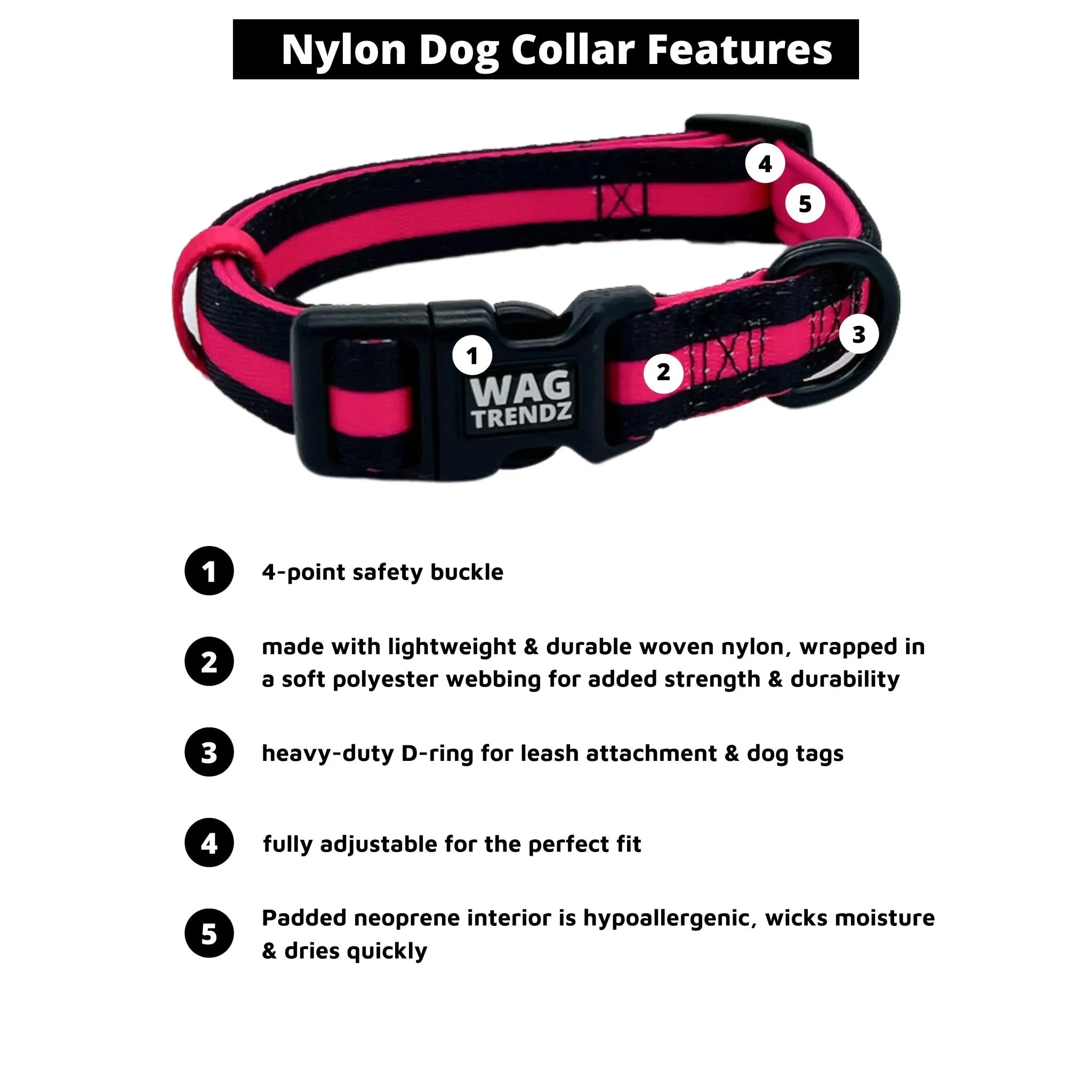 Nylon Dog Collar | Pink Camo Chic (SHēk)