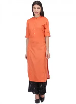 Orange 3/4 Sleeve kurta
