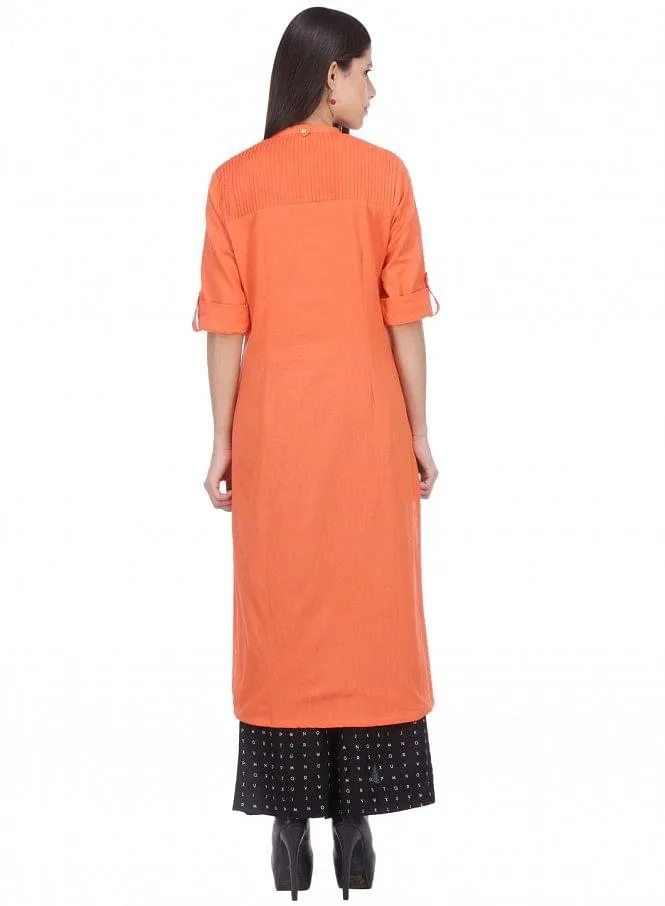 Orange 3/4 Sleeve kurta