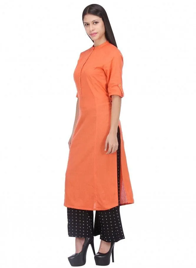 Orange 3/4 Sleeve kurta