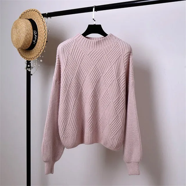 Oversized Sweater Pull Femme   Winter Autumn Oversized Knitted Cashmere Sweater