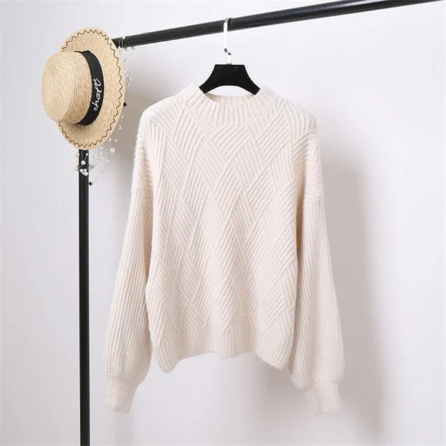 Oversized Sweater Pull Femme   Winter Autumn Oversized Knitted Cashmere Sweater