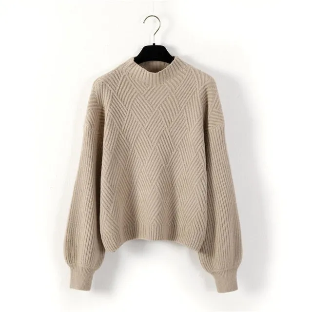 Oversized Sweater Pull Femme   Winter Autumn Oversized Knitted Cashmere Sweater