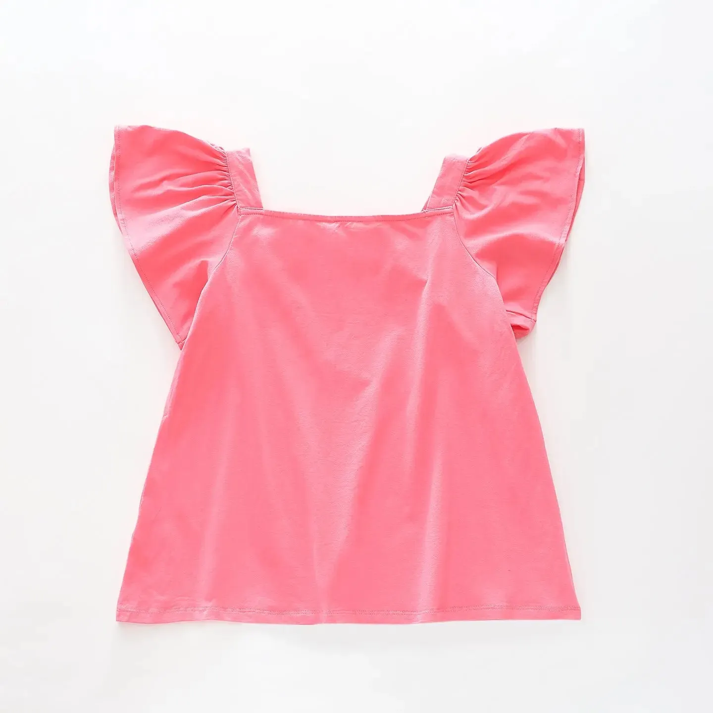 Pink Flutter Sleeve Top