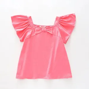 Pink Flutter Sleeve Top