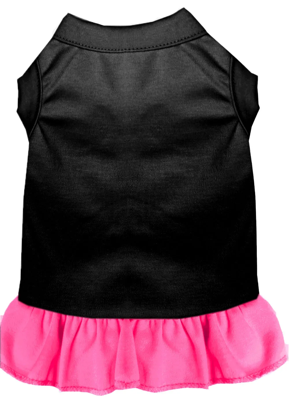 Plain Pet Dress Black With Bright Pink Med