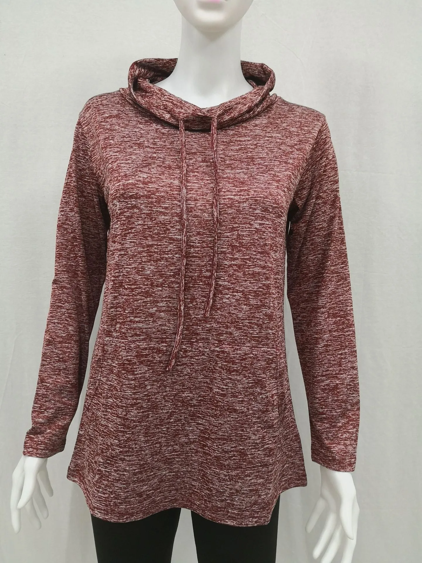 Pocket Drawstring Slim Long Hoodie