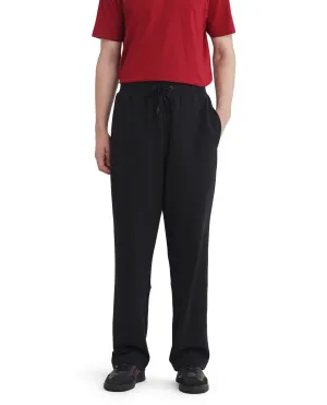 Rare Rabbit Men Dalton Black Cotton Elastane Fabric Baggy Fit Drawstring Closure Plain Trouser