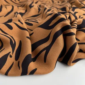REMNANT 2.04 Metres - Zebra Camel Soft Viscose Crepe Fabric