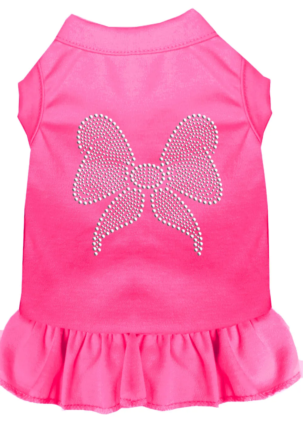 Rhinestone Bow Dress Bright Pink Xxl