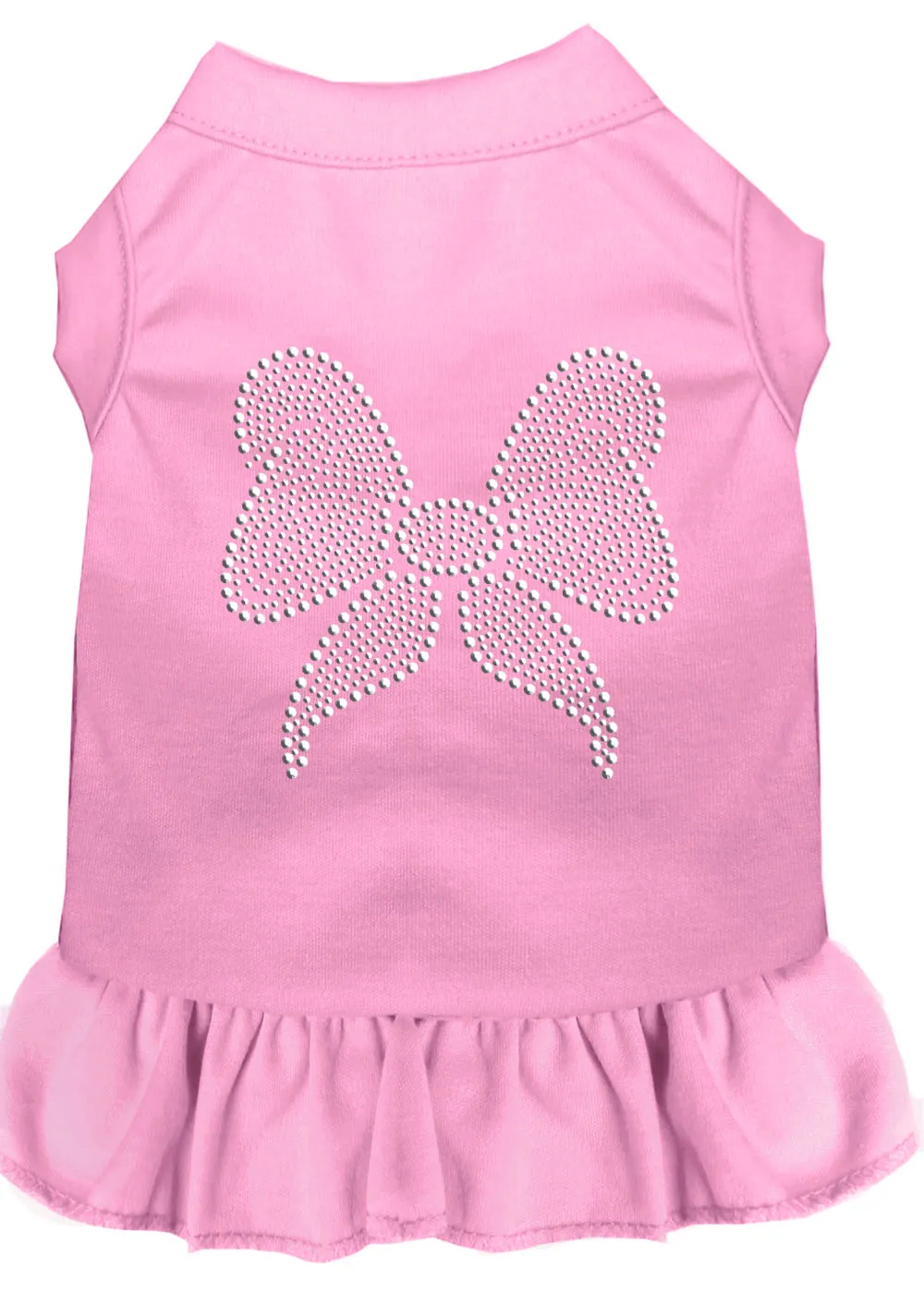 Rhinestone Bow Dress Light Pink Xxxl