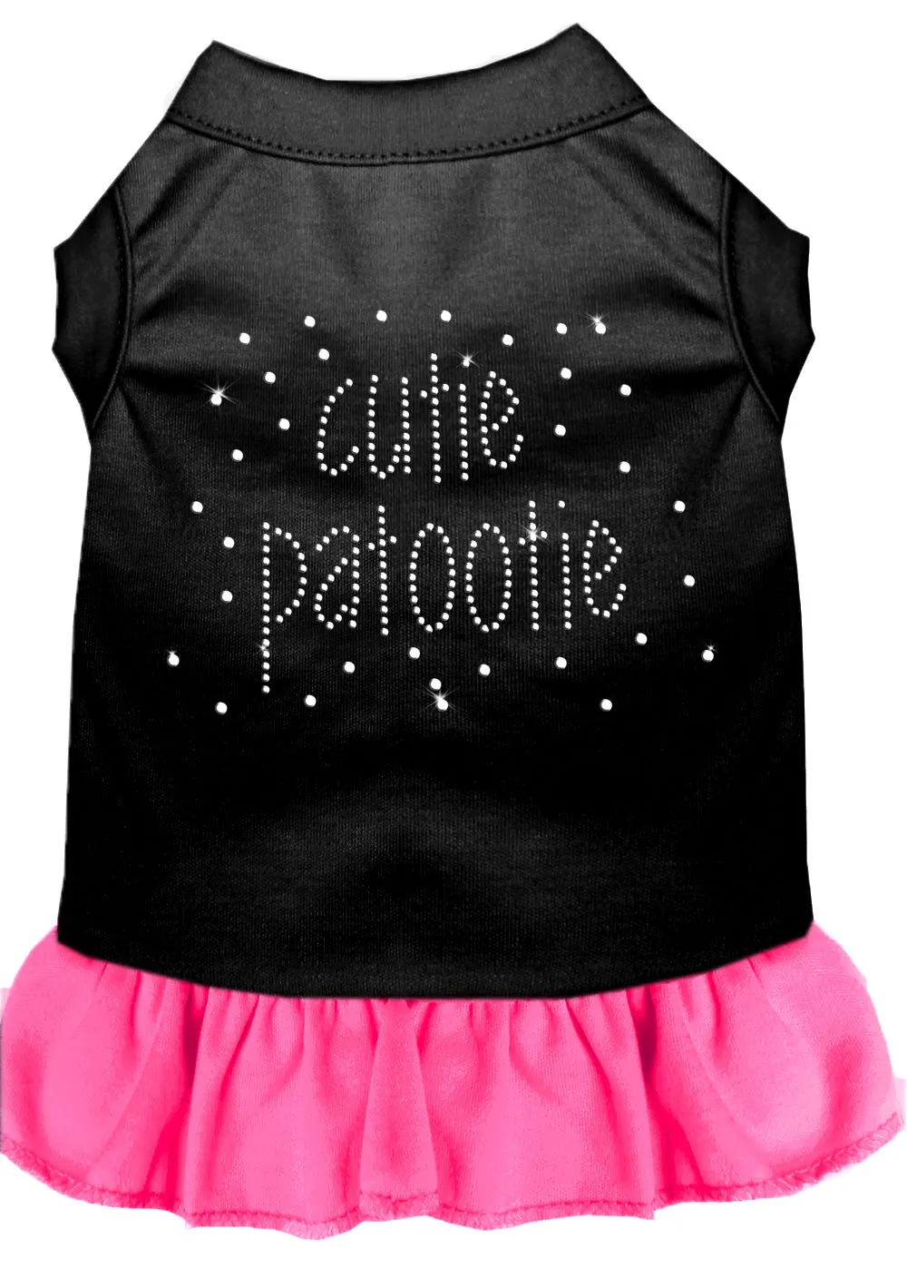 Rhinestone Cutie Patootie Dress Black With Bright Pink Xl