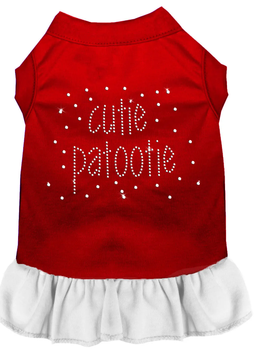 Rhinestone Cutie Patootie Dress Red With White Xs