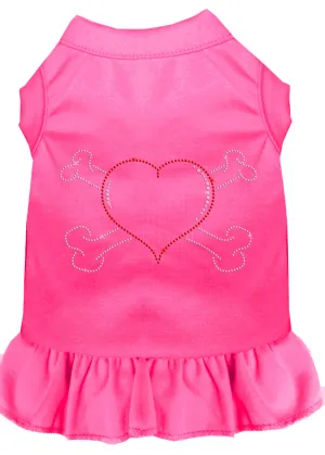 Rhinestone Heart And Crossbones Dress Bright Pink Xxl