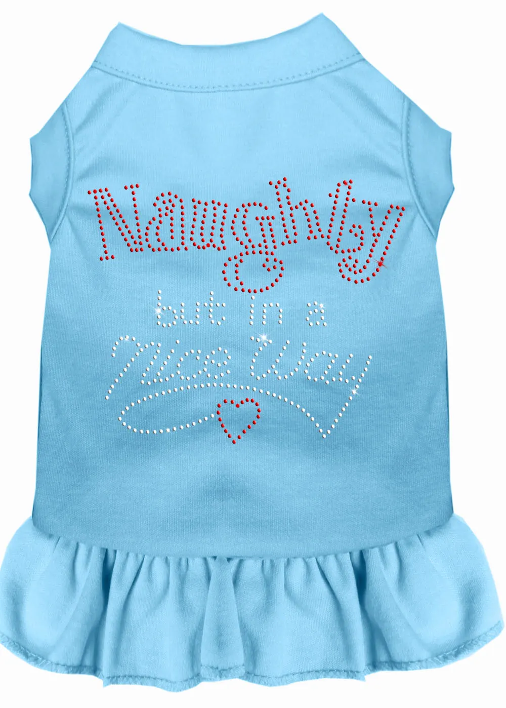 Rhinestone Naughty But In A Nice Way Dress Baby Blue Xs