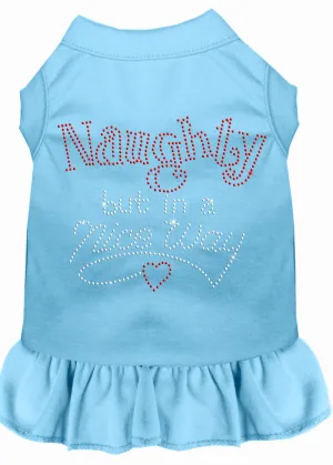 Rhinestone Naughty But In A Nice Way Dress Baby Blue Xs