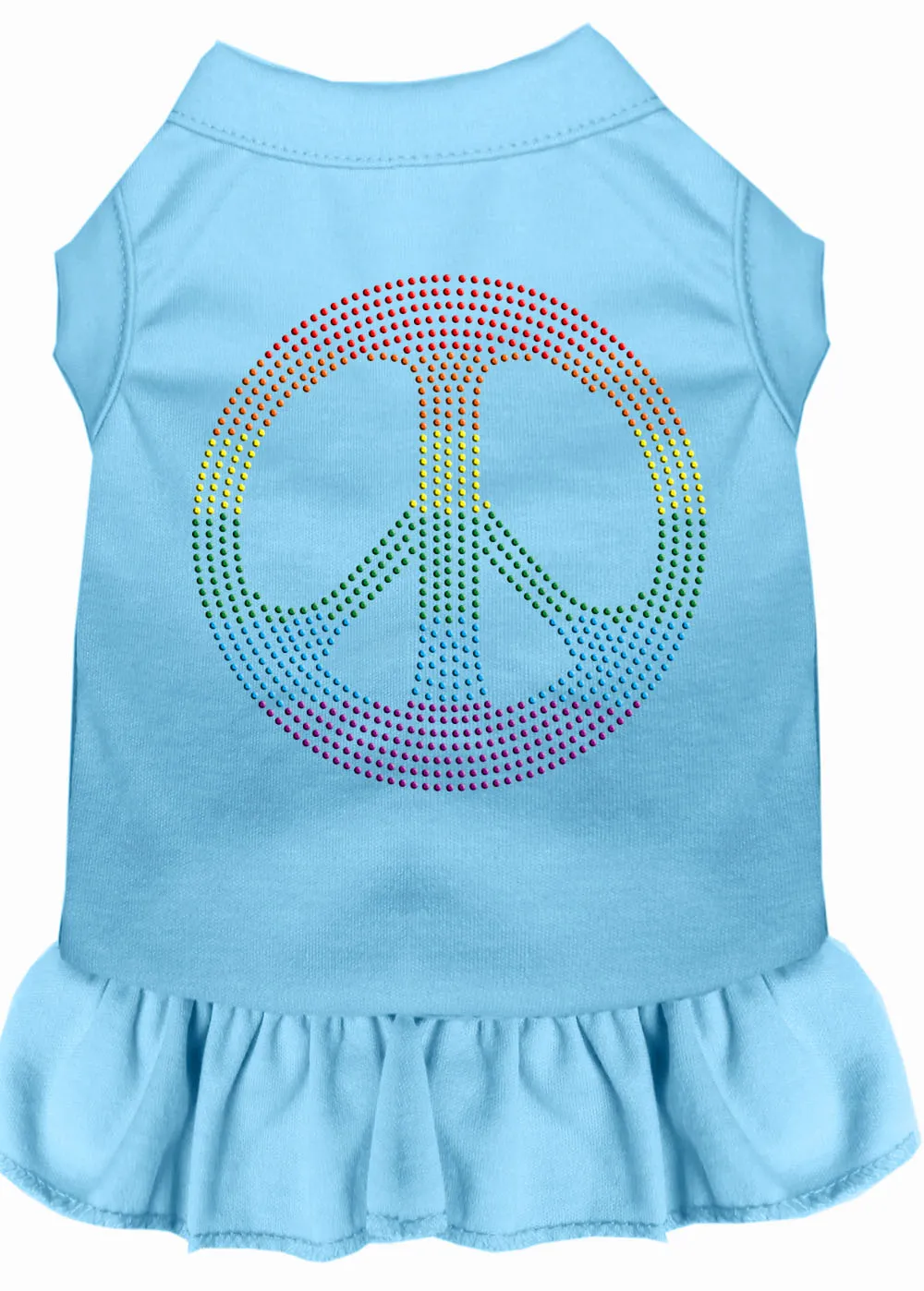 Rhinestone Rainbow Peace Dress Baby Blue 4x