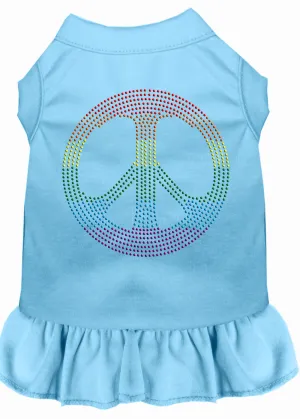Rhinestone Rainbow Peace Dress Baby Blue 4x