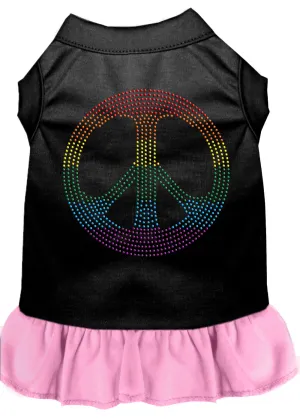 Rhinestone Rainbow Peace Dress Black With Light Pink Xxl