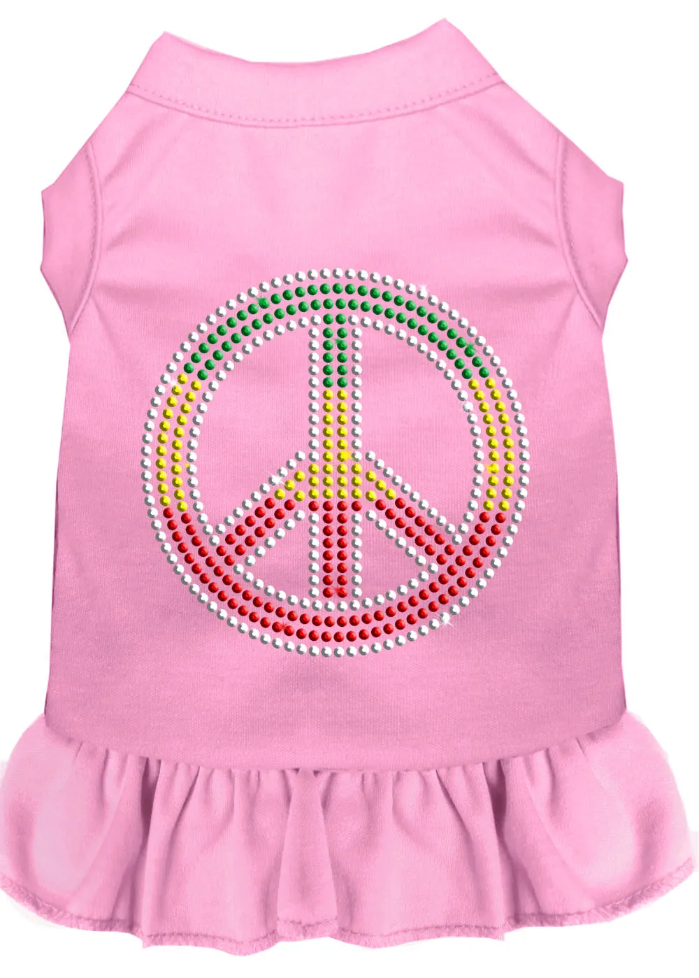 Rhinestone Rasta Peace Dress Light Pink Xxl