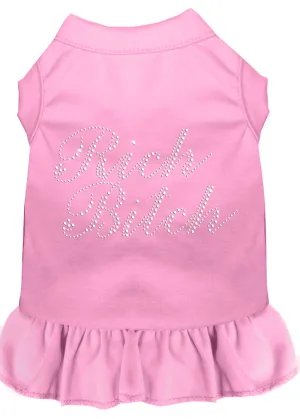 Rhinestone Rich Bitch Dress Light Pink Xxxl
