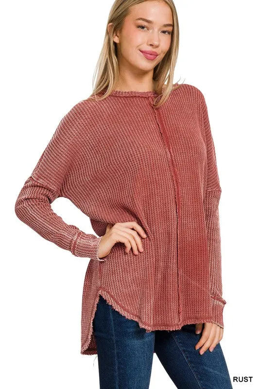 Rocky Trails Rust Washed Baby Waffle Top