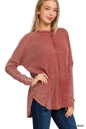 Rocky Trails Rust Washed Baby Waffle Top