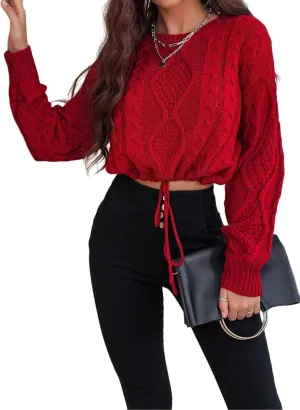 SISKIN Cropped Sweater for Women Fall,Long Sleeve Crop Top Women,Cable Knit Sweater Women,Fall Sweaters for Women Trendy