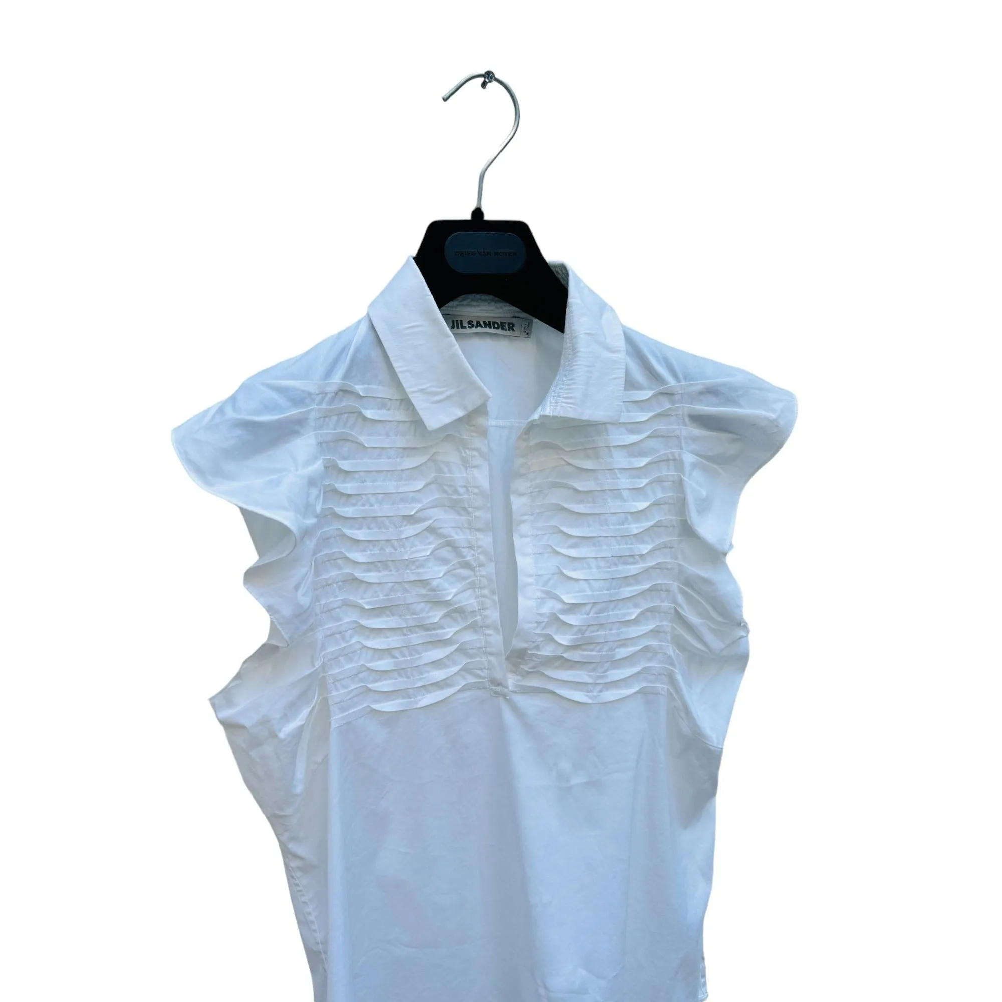 Sleeveless White Blouse Shirt