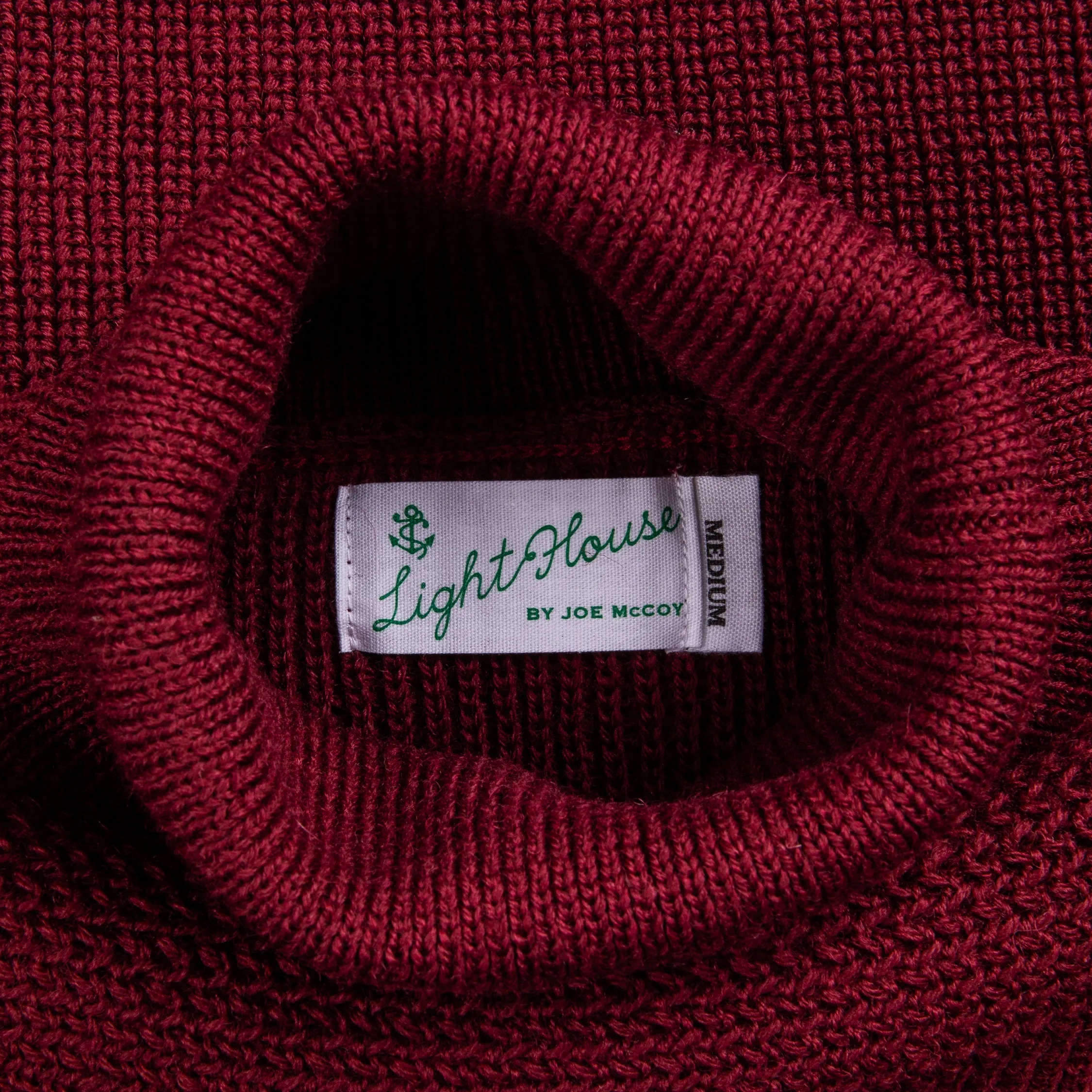 The Real McCoy's Fisherman's Turtle Neck Sweater Maroon