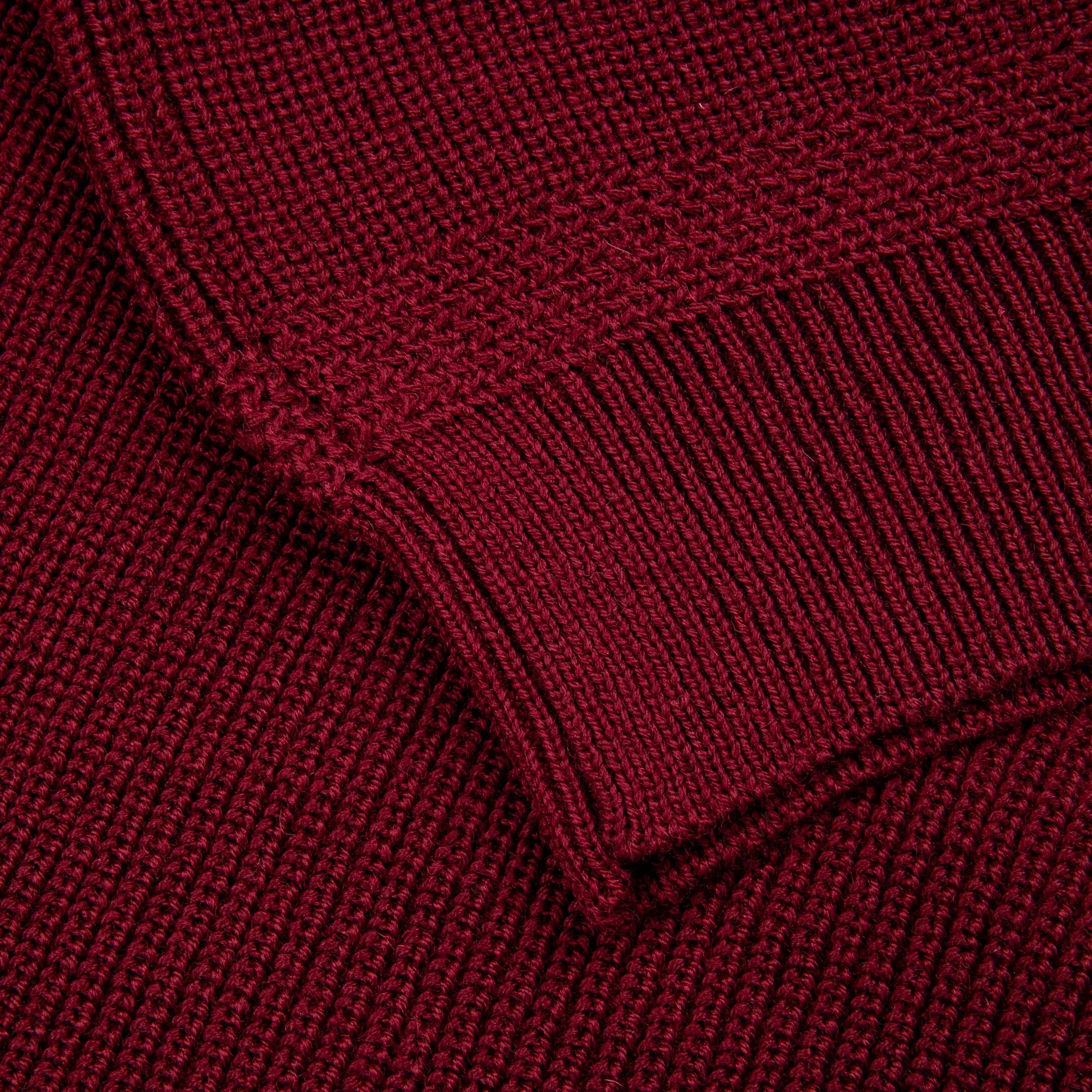 The Real McCoy's Fisherman's Turtle Neck Sweater Maroon