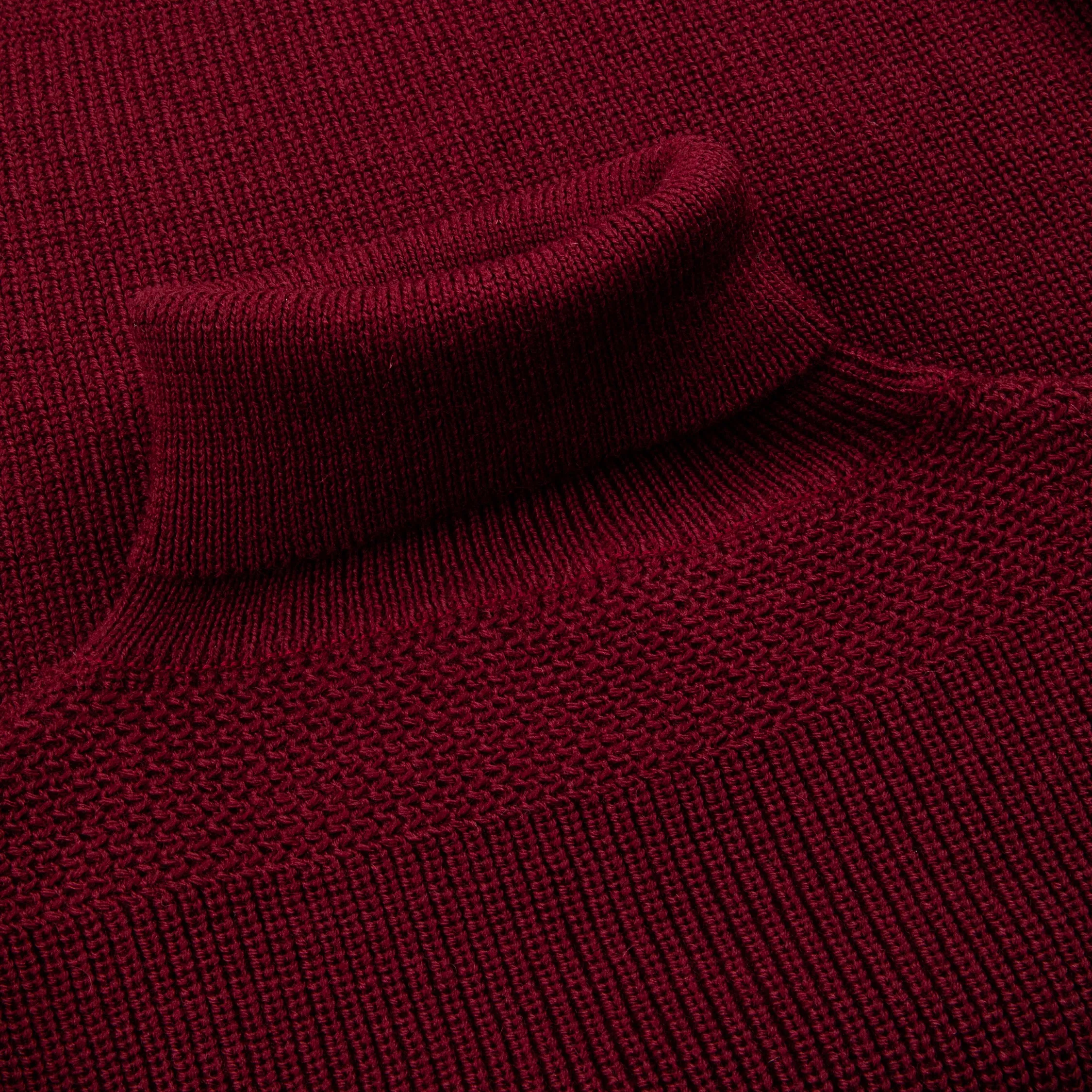 The Real McCoy's Fisherman's Turtle Neck Sweater Maroon