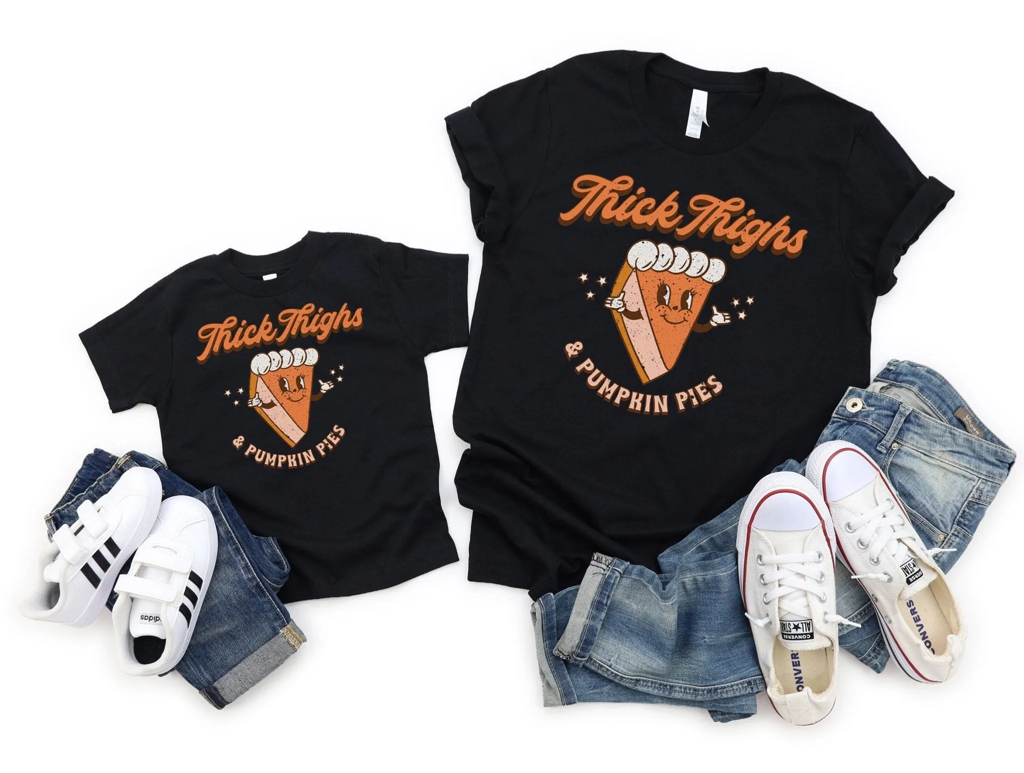 Thick Things and Pumpkin Pies Retro Cartoon Baby Romper Bubble Romper
