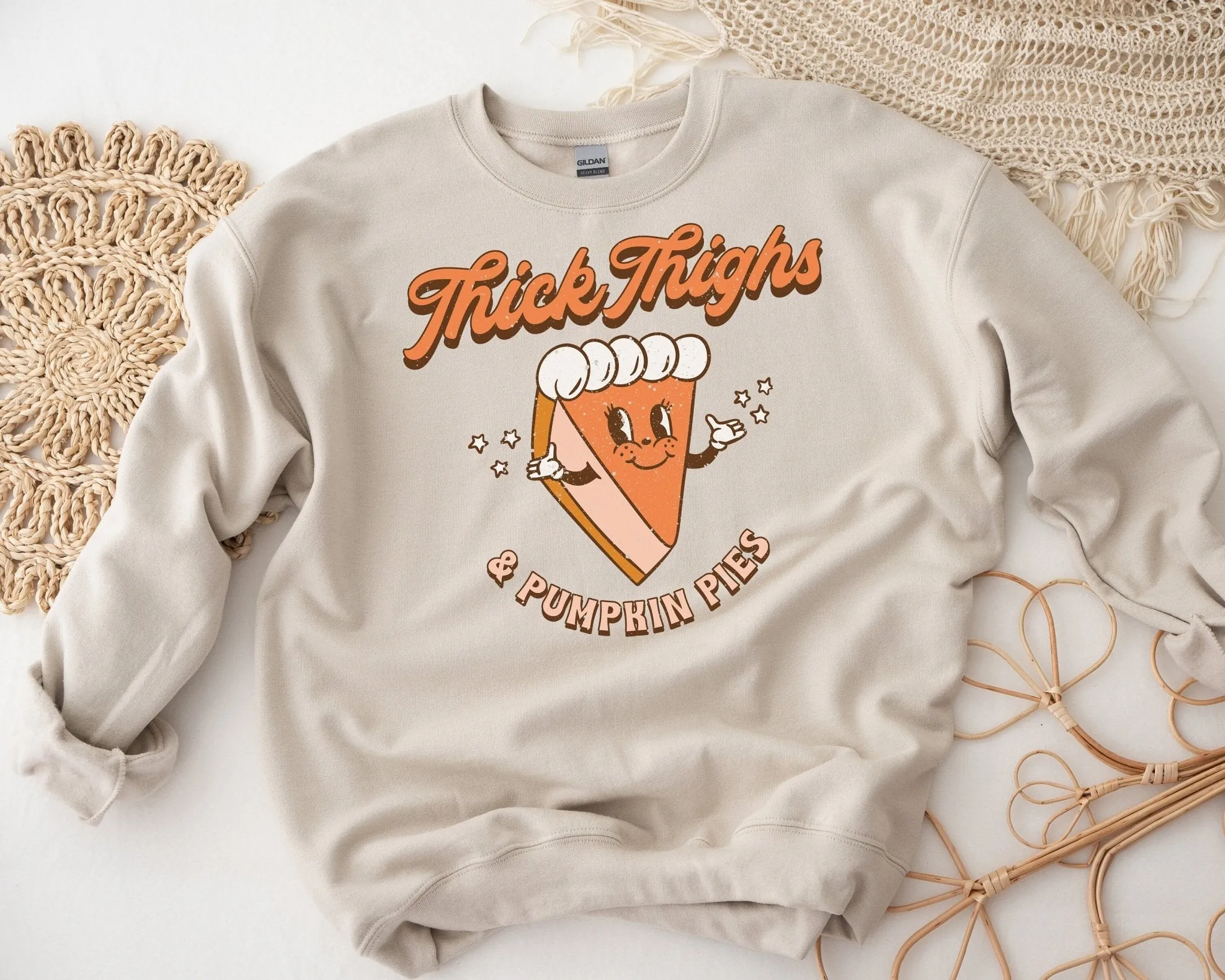 Thick Things and Pumpkin Pies Retro Cartoon Baby Romper Bubble Romper