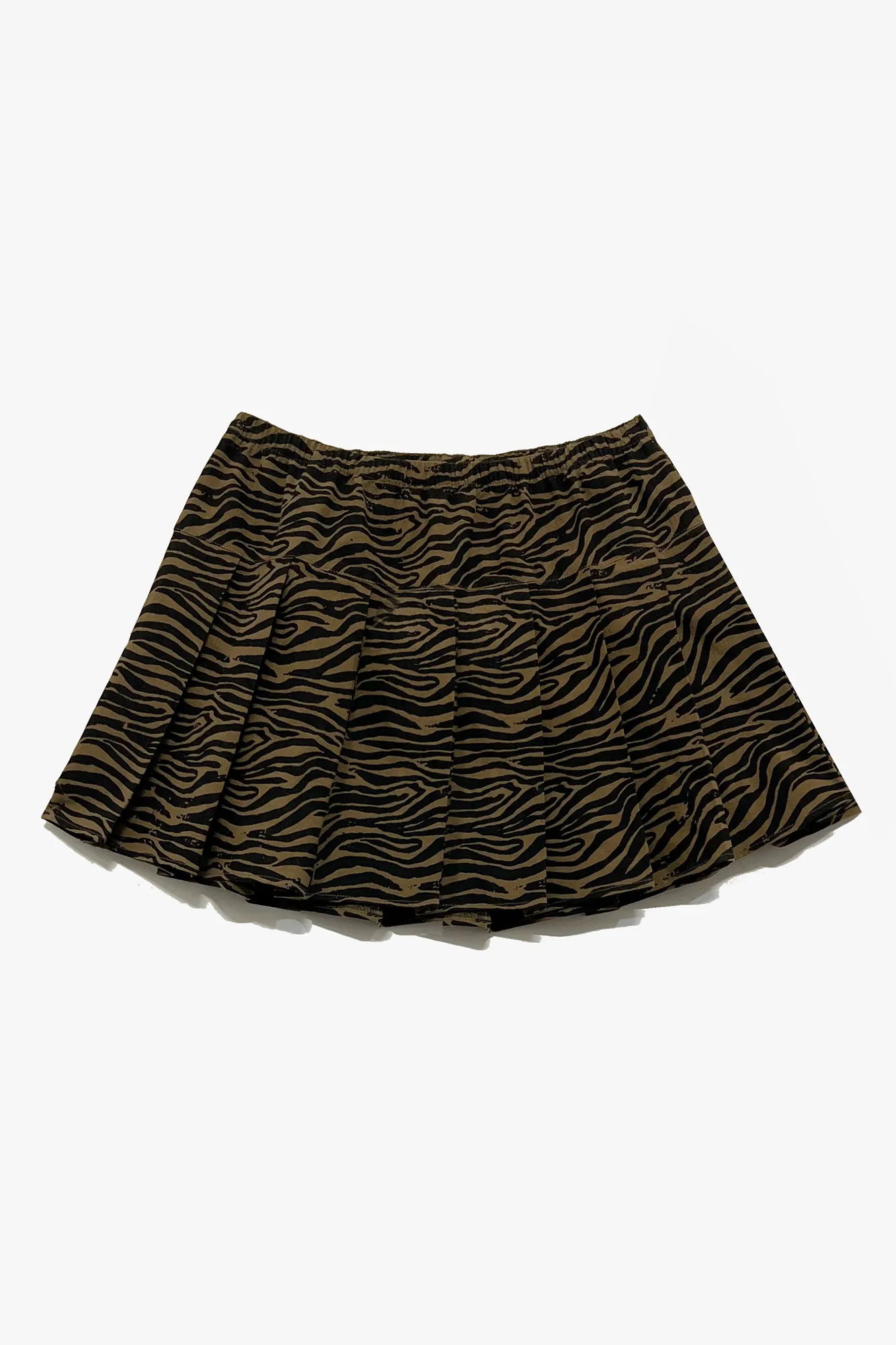 Tiger Stripe Pleated Skirt