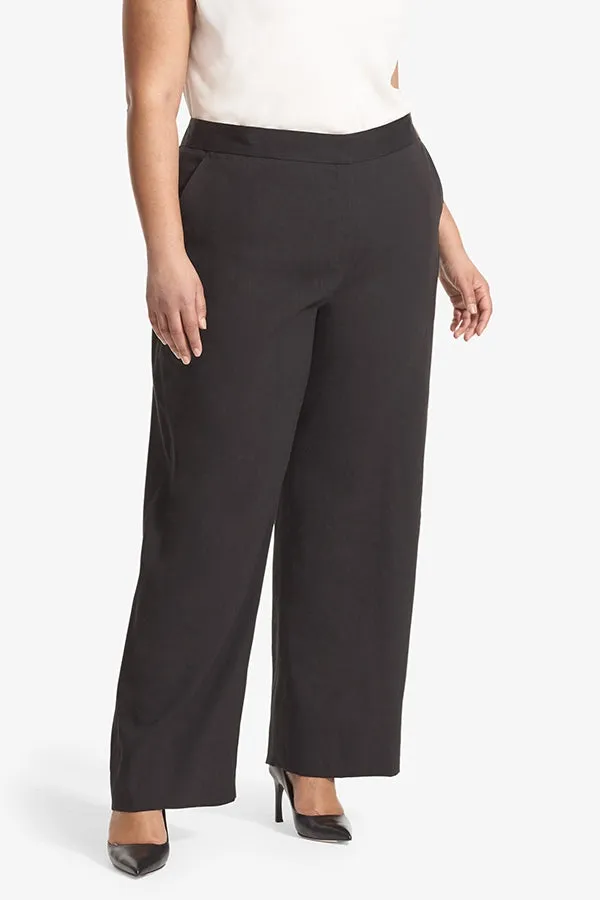 Tinsley Wide-Leg Trouser - Stretch Linen :: Black