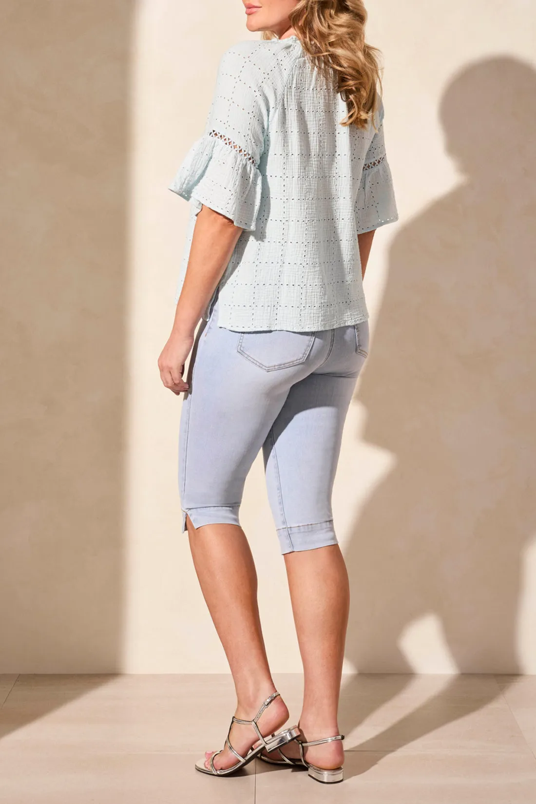 Tribal Ava Raglan Sleeve Blouse - Water