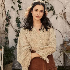 Vintage Chic Ruffle Button Blouse