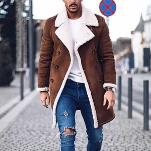 West Louis Brand Suede Inside Fleece Thick Coat