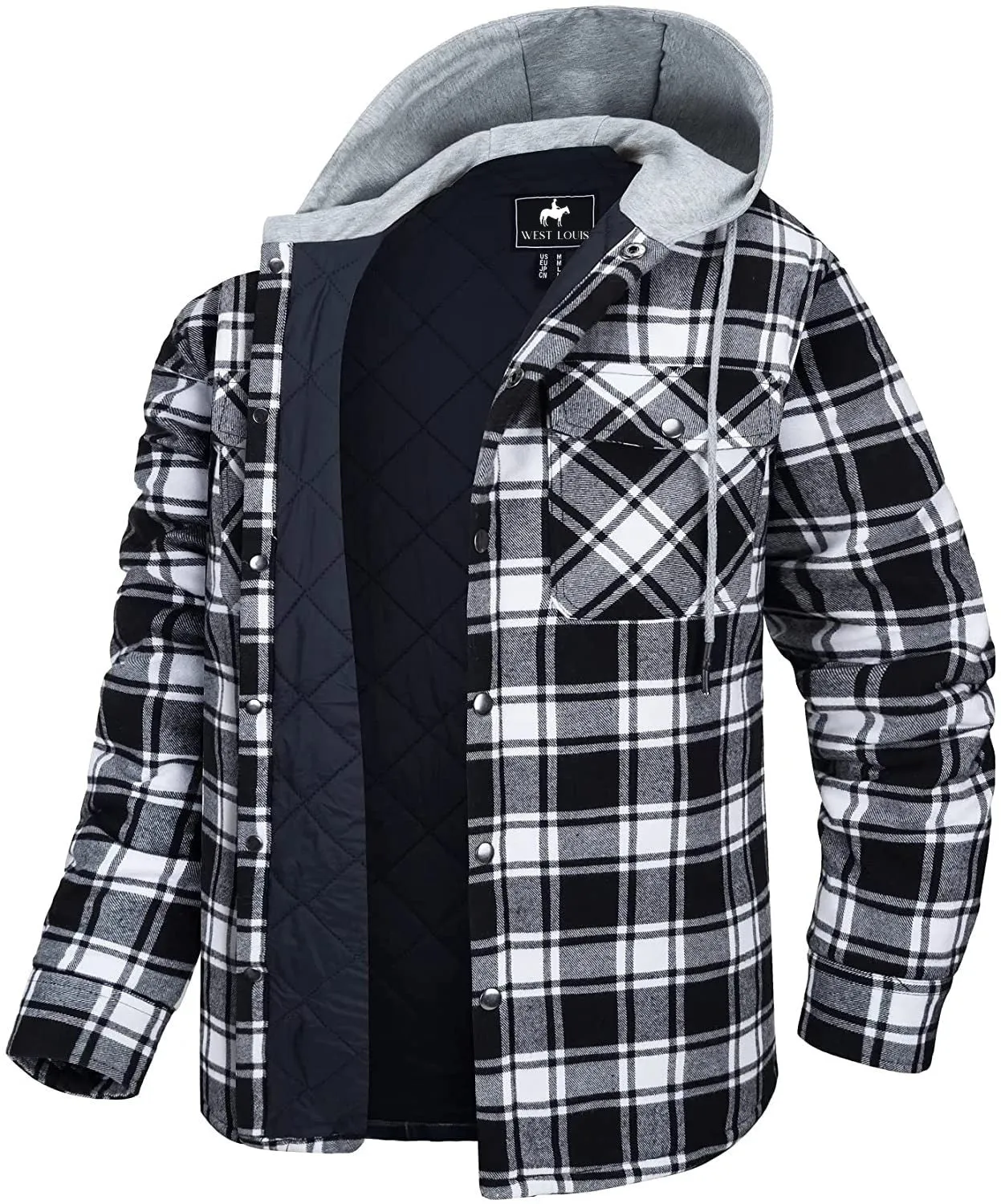 West Louis Cotton Flannel Lined Plaid Jacket
