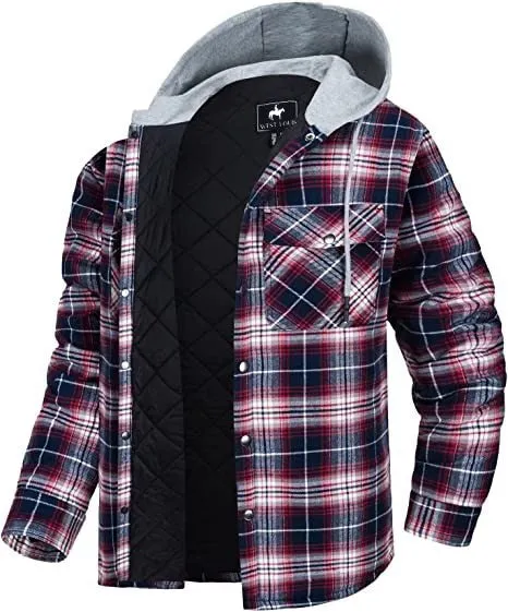 West Louis Cotton Flannel Lined Plaid Jacket