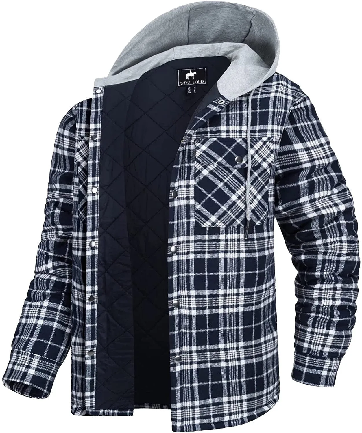 West Louis Cotton Flannel Lined Plaid Jacket
