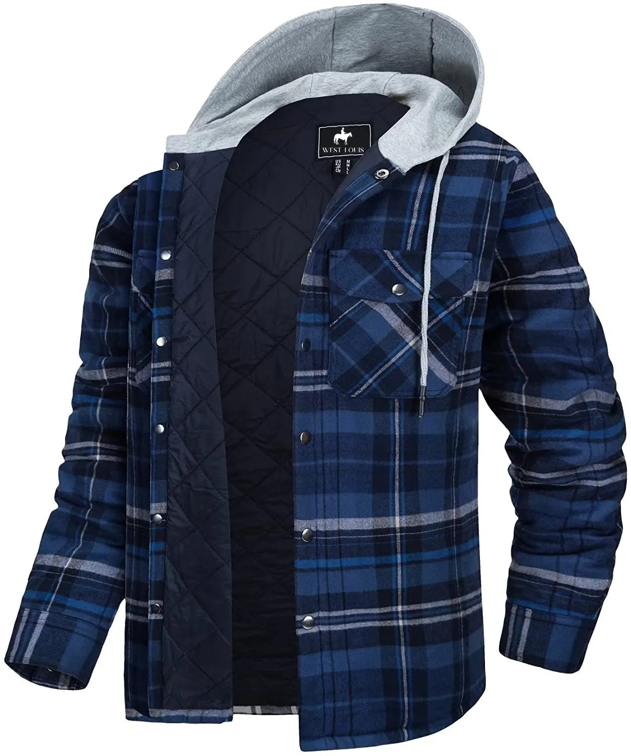 West Louis Cotton Flannel Lined Plaid Jacket