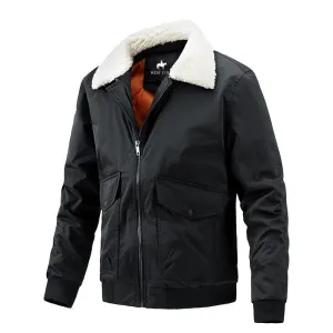 West Louis West Fur Collar Warm Windbreaker Jacket