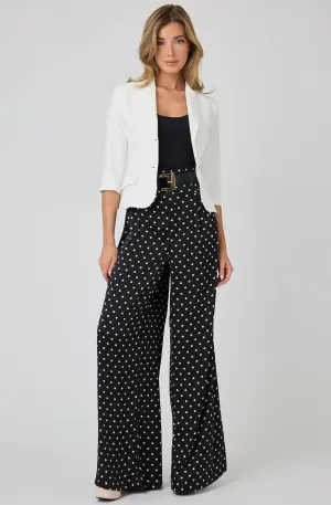 Wide Leg Polka Dot Belted Pants