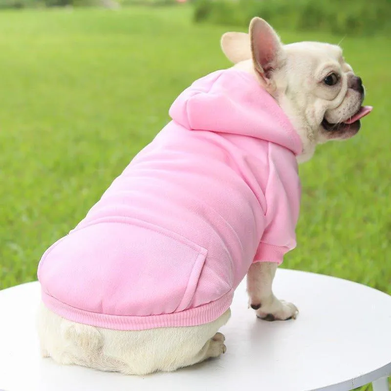 Winter Dog Hoodie Sweatshirts with Pockets Warm Dog Clothes