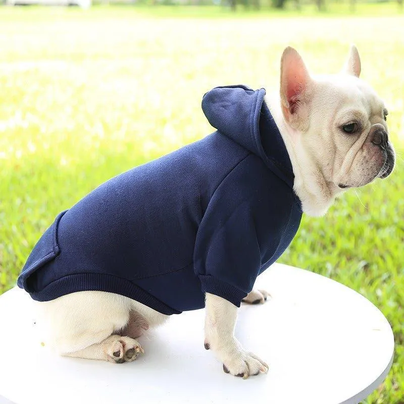 Winter Dog Hoodie Sweatshirts with Pockets Warm Dog Clothes