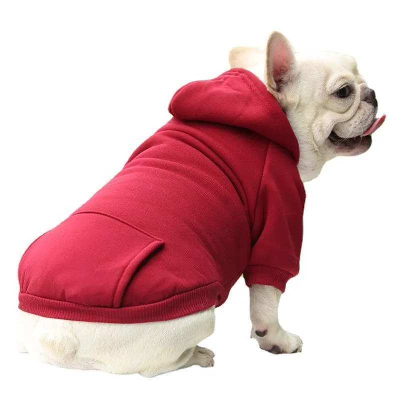 Winter Dog Hoodie Sweatshirts with Pockets Warm Dog Clothes